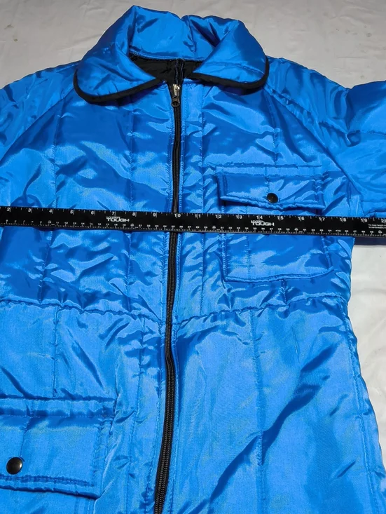 Vintage Snowmobile Suit JC Penny Blue Nylon Men’s Size Small Retro Winter Gear - Picture 7 of 12